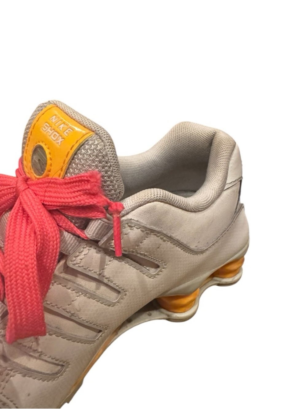 Nike Shox NZ Women’s White Leather Y2K Orange and Pink Lace Up Size 8.5 Sneakers - Picture 10 of 10
